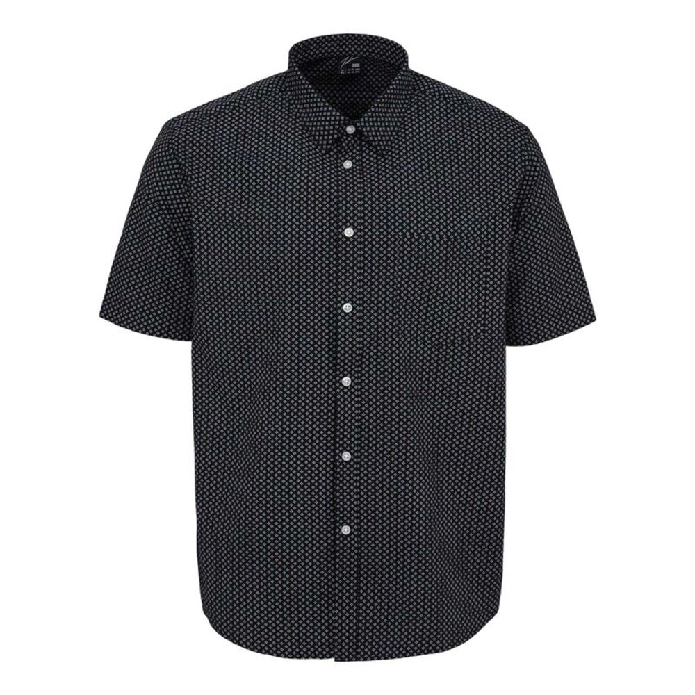 Fabric Mens Poplin Short-Sleeved Shirt / Black